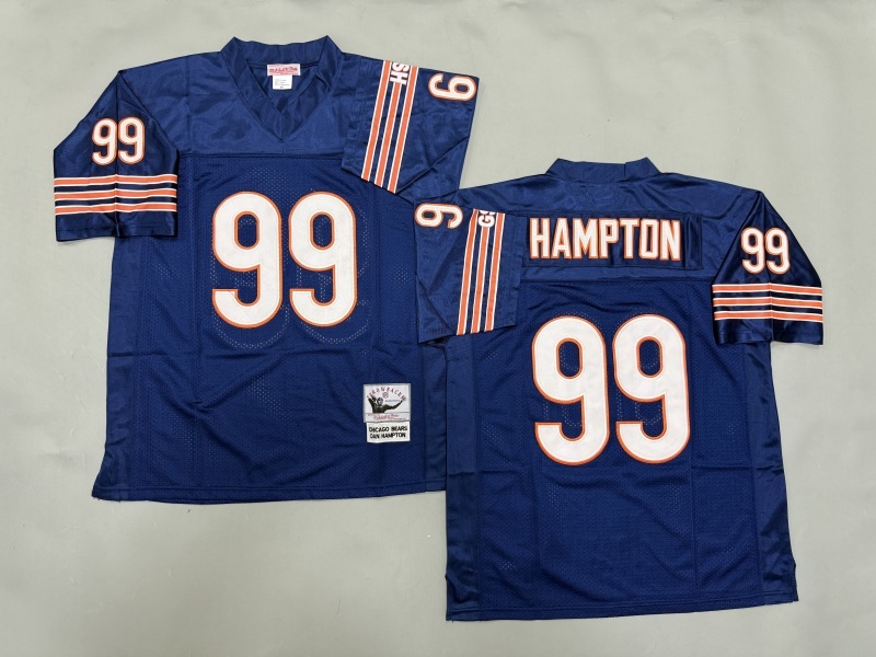 Men 2025 Nike Chicago Bears #99 Hampton blue Throwback Limited NFL Jersey style 002